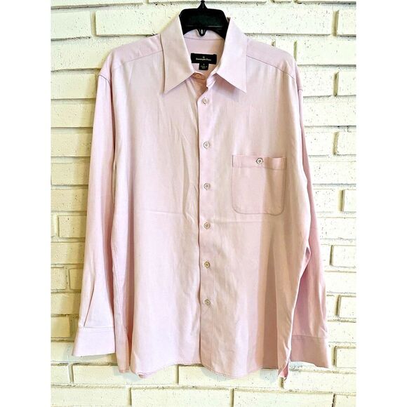ERMENEGILDO ZEGNA Made in Italy Lt. Pink  Men Casual Button Up Shirt size‎ Large - Picture 1 of 8